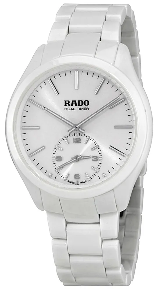 Rado HyperChrome XL White Ceramic Quartz Analog White Dial Dual Timer Men's Dress Watch R32113102