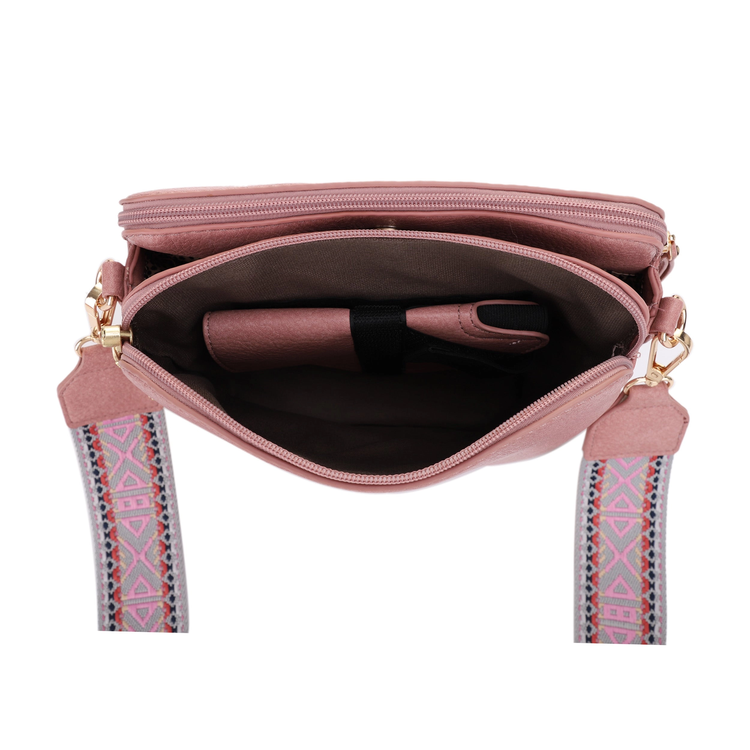 Rebecca Triple Compartment Lock and Key Concealed Carry Crossbody