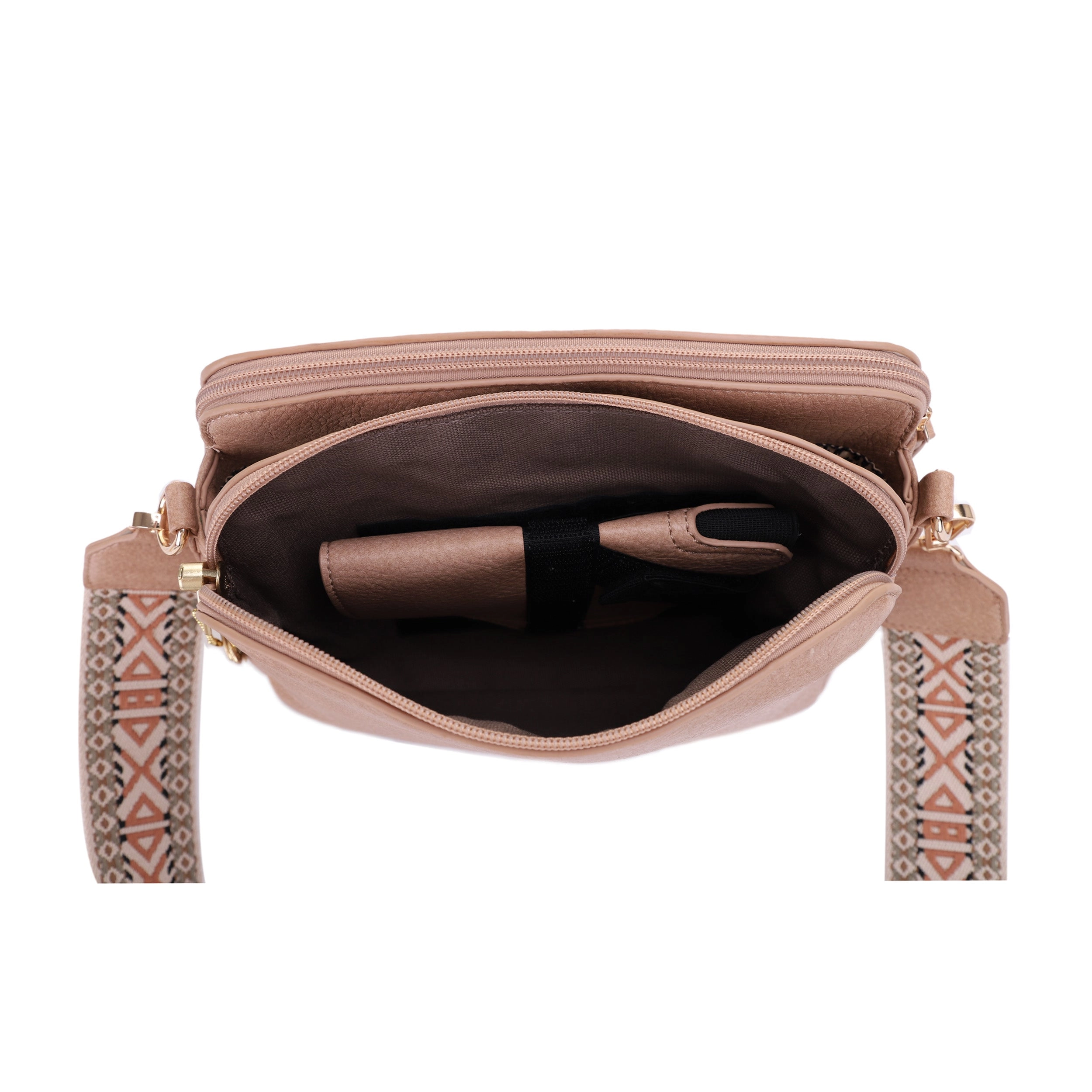 Rebecca Triple Compartment Lock and Key Concealed Carry Crossbody