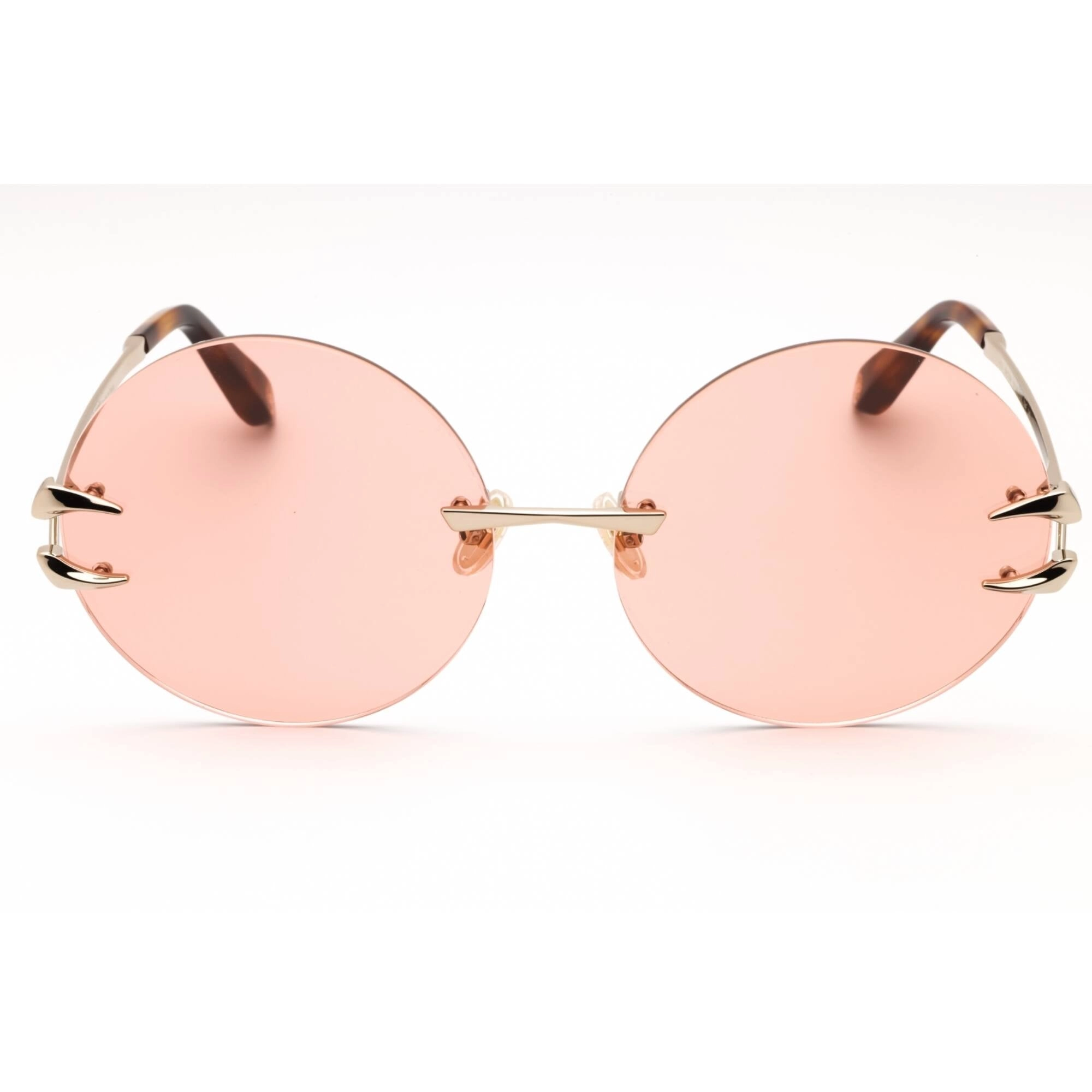 Roberto Cavalli Women's Sunglasses - Light Gold Metal Round Full Rim | SRC006 594F