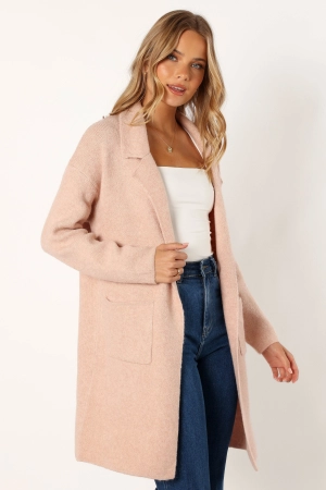 Skylar Open Front Coatigan - Blush