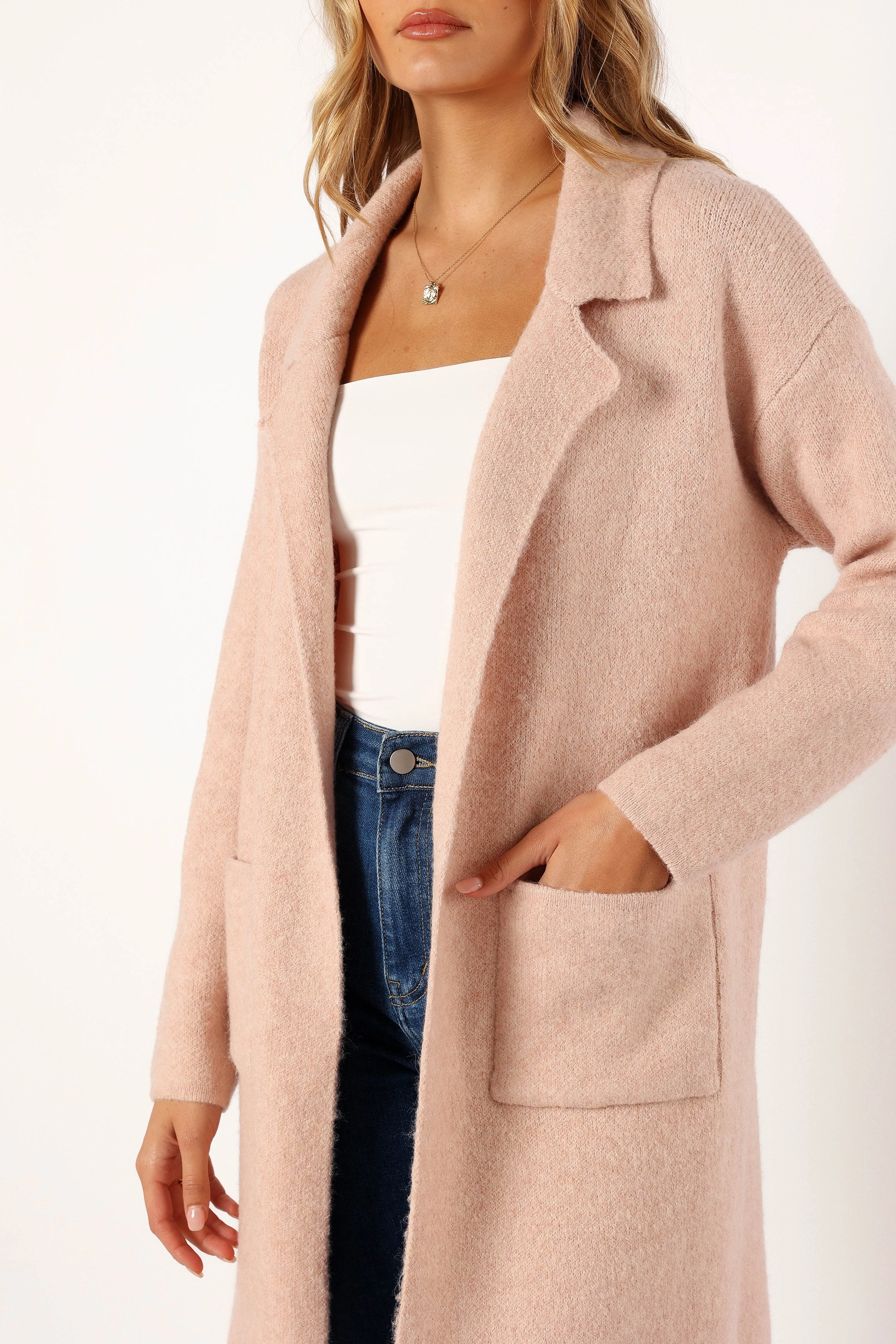 Skylar Open Front Coatigan - Blush