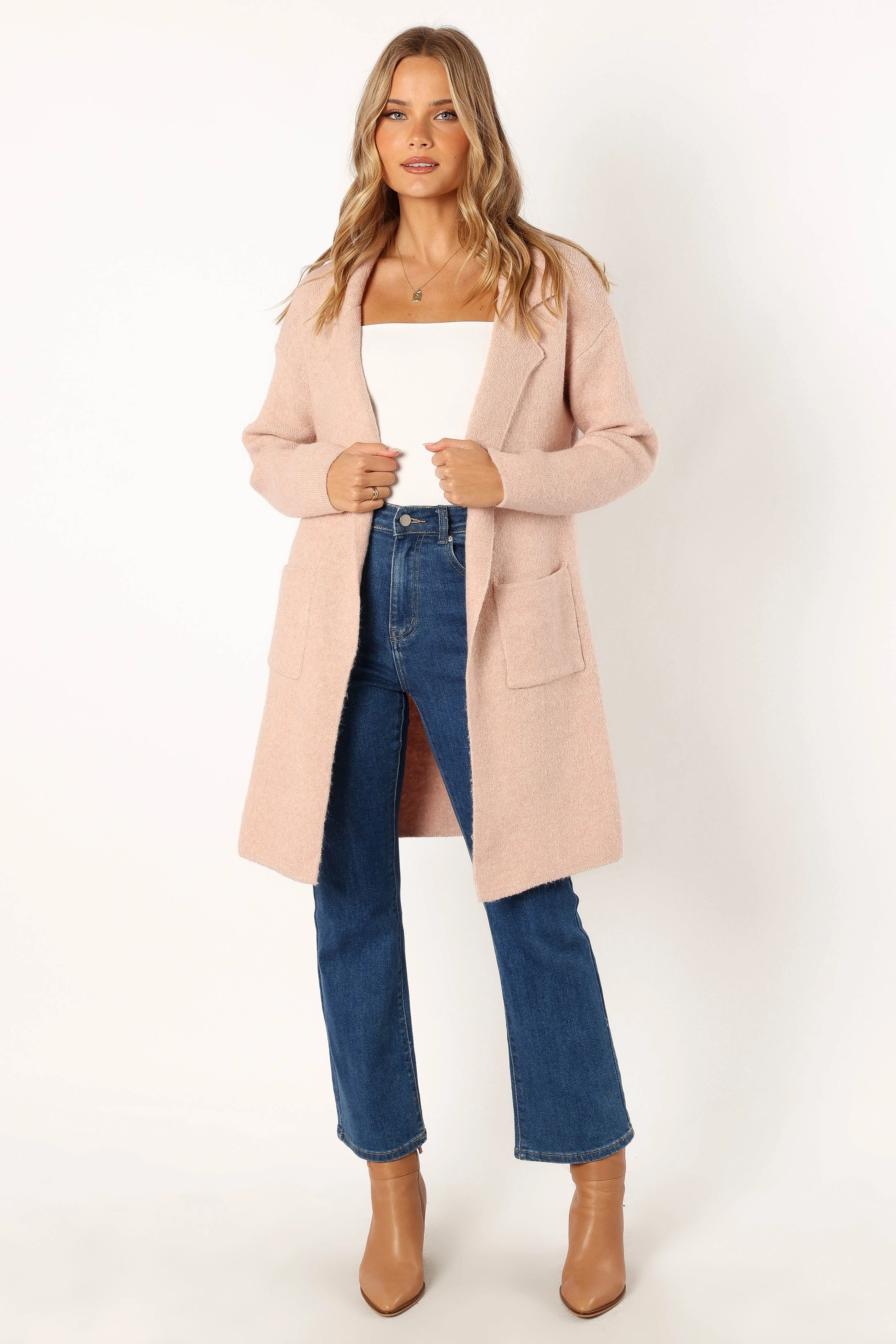 Skylar Open Front Coatigan - Blush