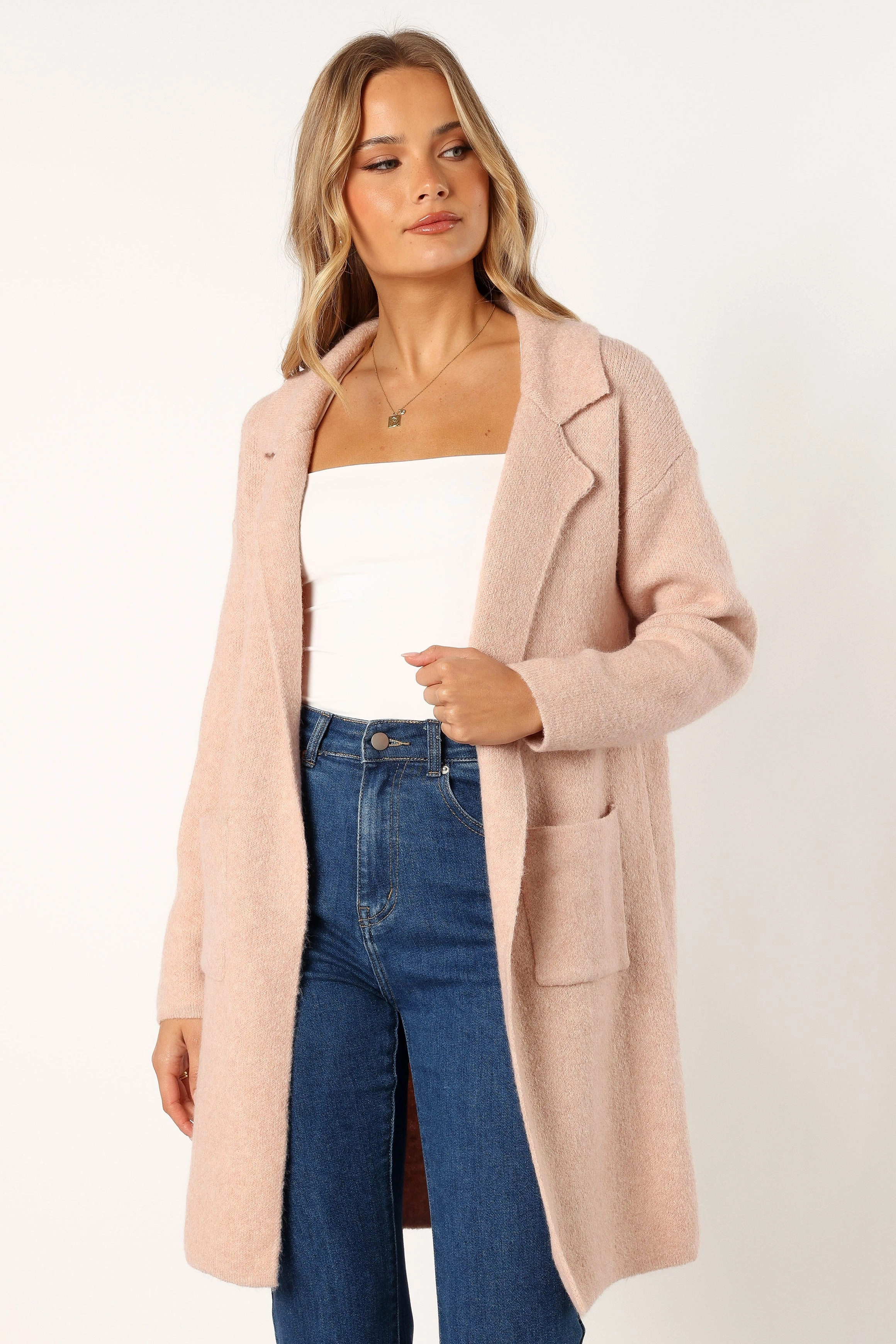 Skylar Open Front Coatigan - Blush