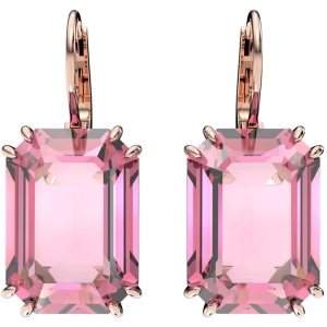 Swarovski Women's Earrings - Millenia Octagon Cut Pink Drop Rose Gold Tone | 5619502