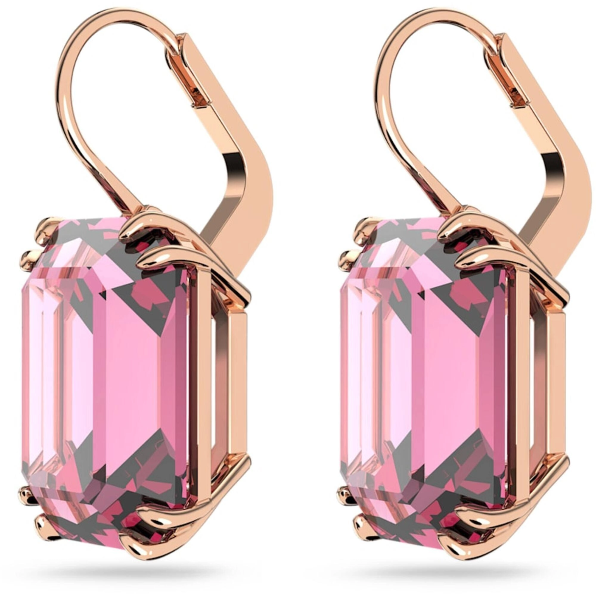 Swarovski Women's Earrings - Millenia Octagon Cut Pink Drop Rose Gold Tone | 5619502