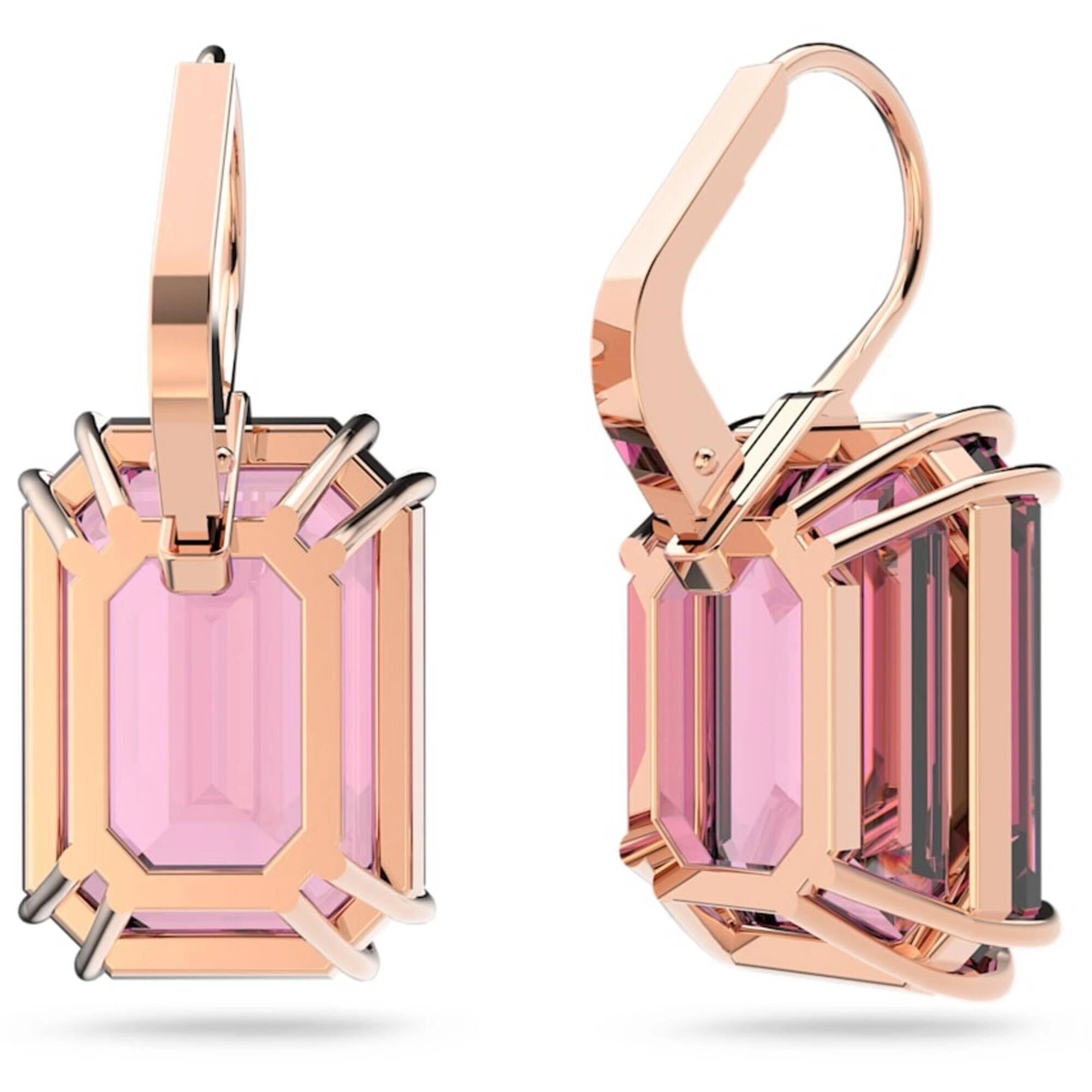 Swarovski Women's Earrings - Millenia Octagon Cut Pink Drop Rose Gold Tone | 5619502