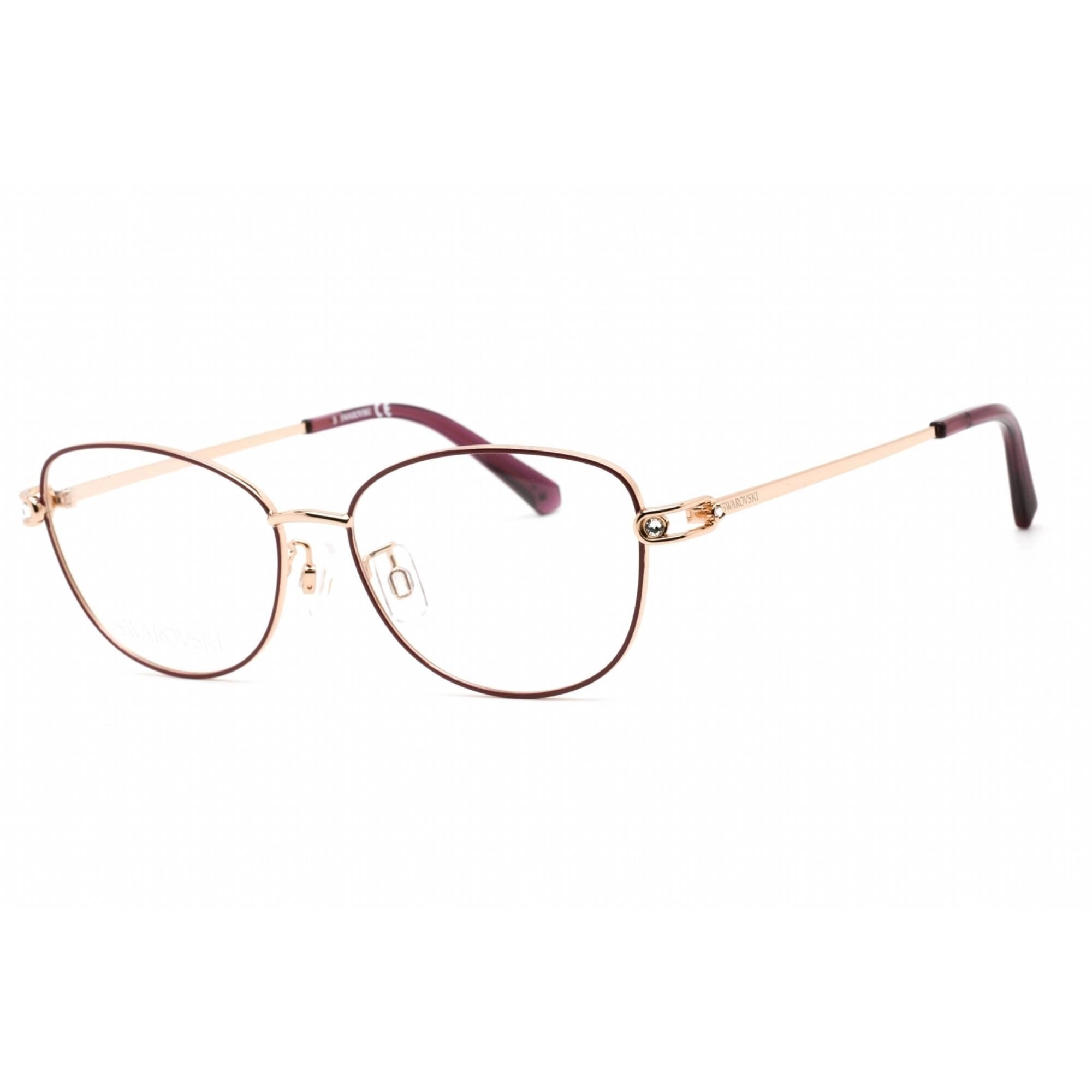 Swarovski Women's Eyeglasses - Cat Eye Shiny Rose Gold Metal Frame | SK5403-D 028
