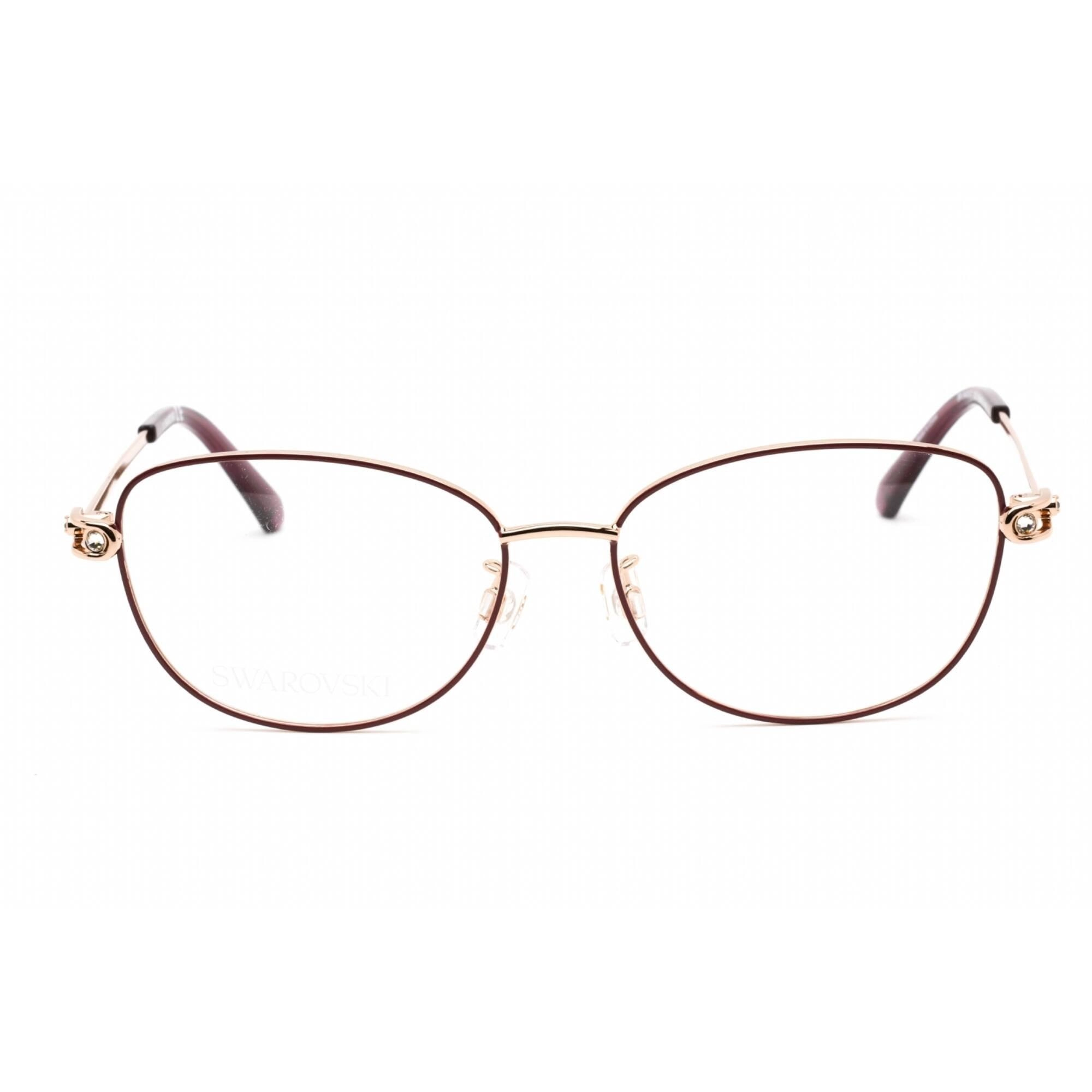 Swarovski Women's Eyeglasses - Cat Eye Shiny Rose Gold Metal Frame | SK5403-D 028