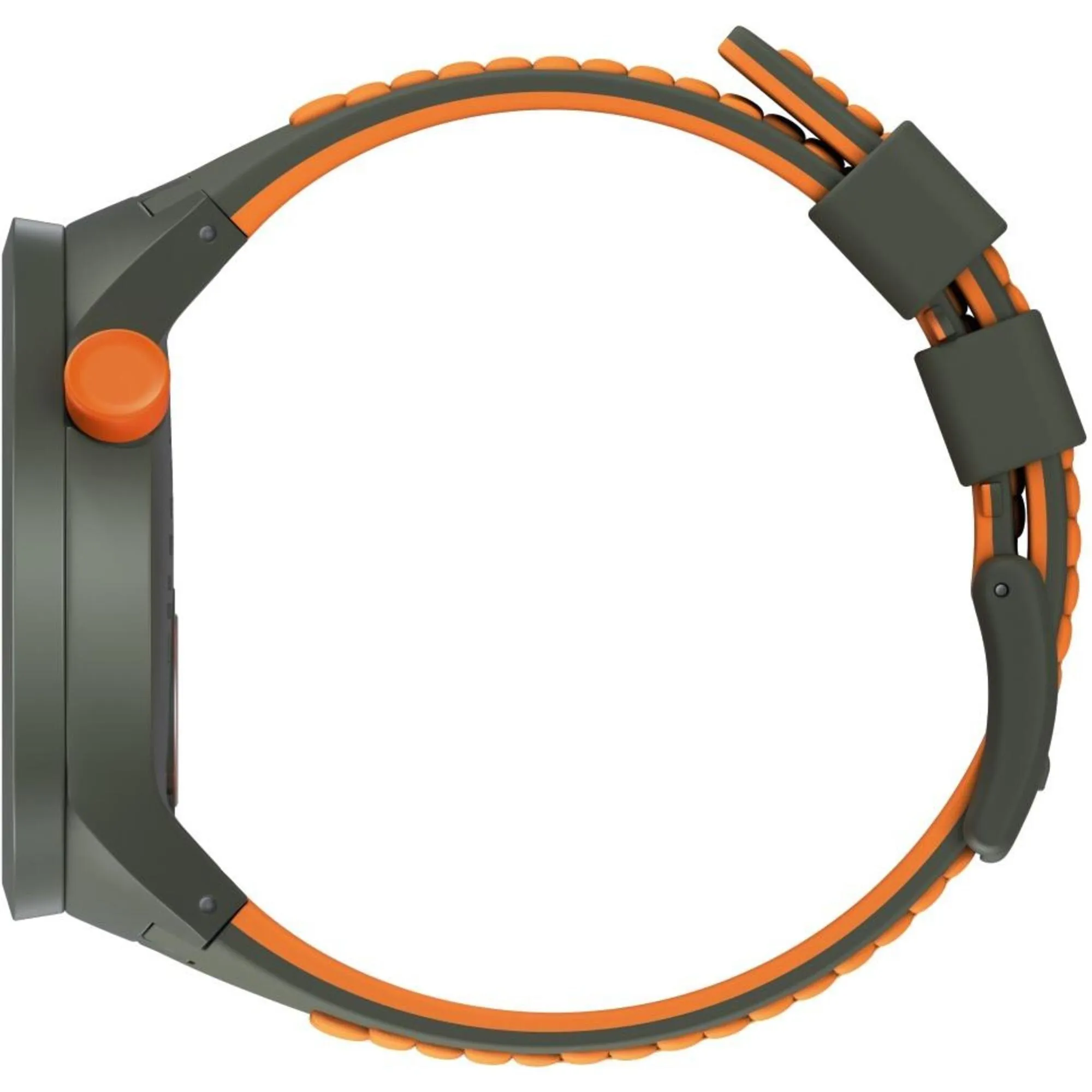 Swatch Men's Watch - Big Bold Bbbeauty Grey Dial Green and Orange Strap | SO27M101