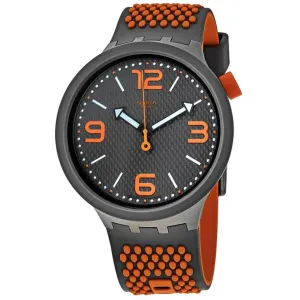 Swatch Men's Watch - Big Bold Bbbeauty Grey Dial Green and Orange Strap | SO27M101