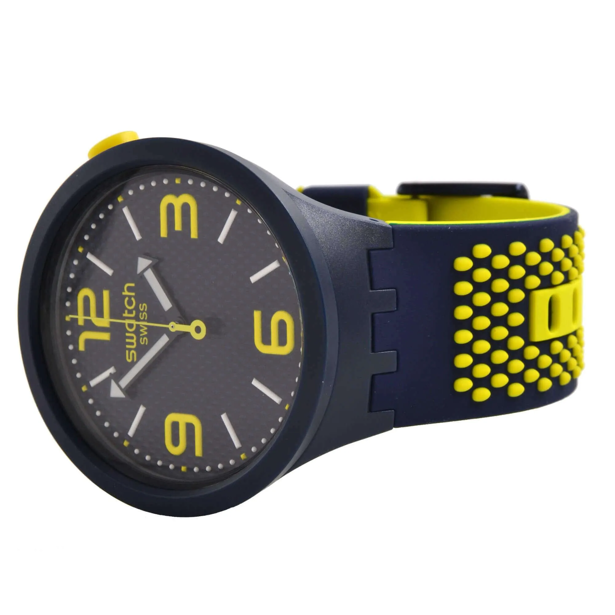 Swatch Men's Watch - Big Bold Bbneon Swiss Quartz Blue Dial Silicone Strap | SO27N102
