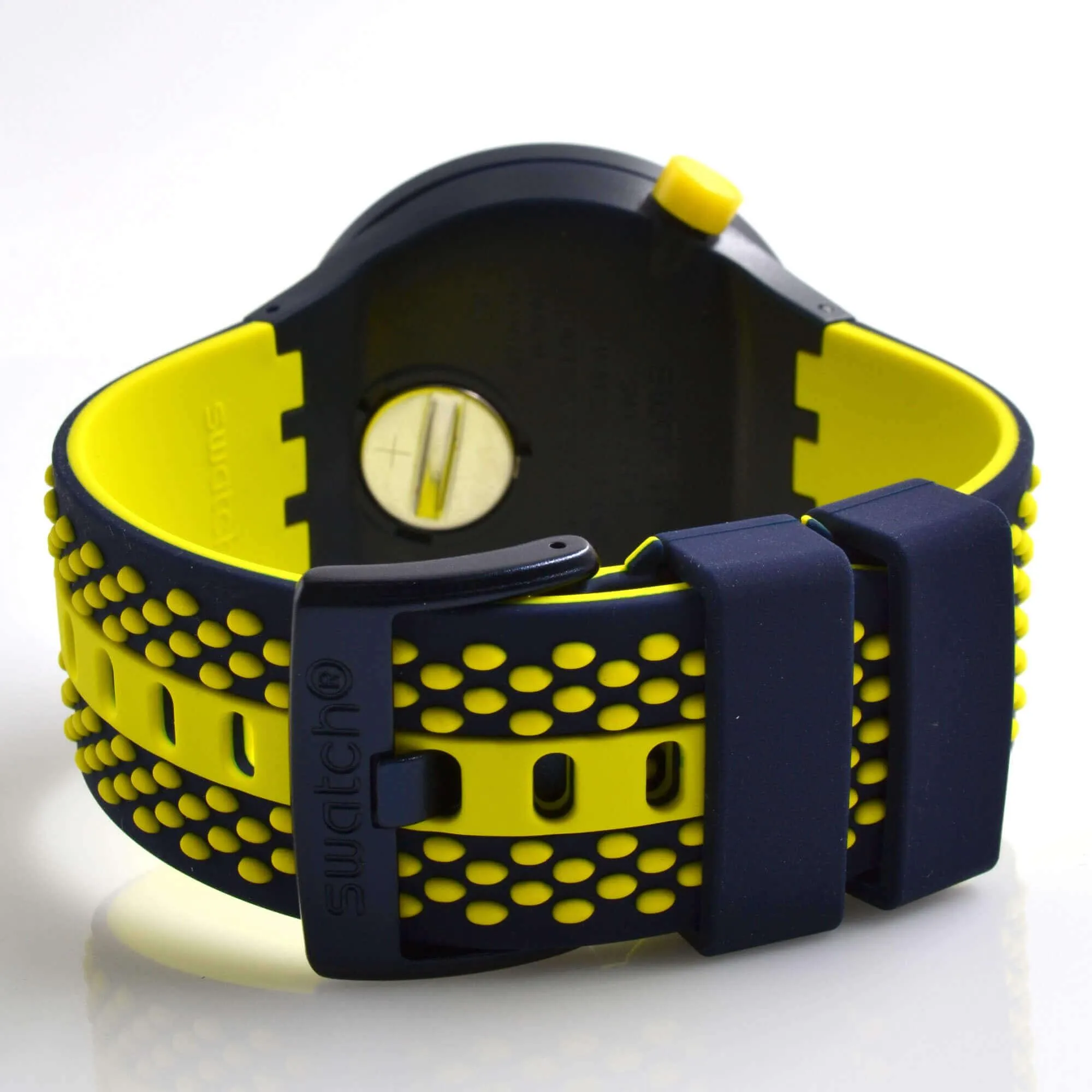 Swatch Men's Watch - Big Bold Bbneon Swiss Quartz Blue Dial Silicone Strap | SO27N102