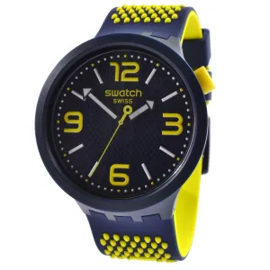 Swatch Men's Watch - Big Bold Bbneon Swiss Quartz Blue Dial Silicone Strap | SO27N102