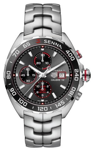TAG Heuer Formula 1 x Senna Special Edition Automatic Chronograph Stainless Steel Gray Dial Date Divers Mens Watch CAZ201D.BA0633