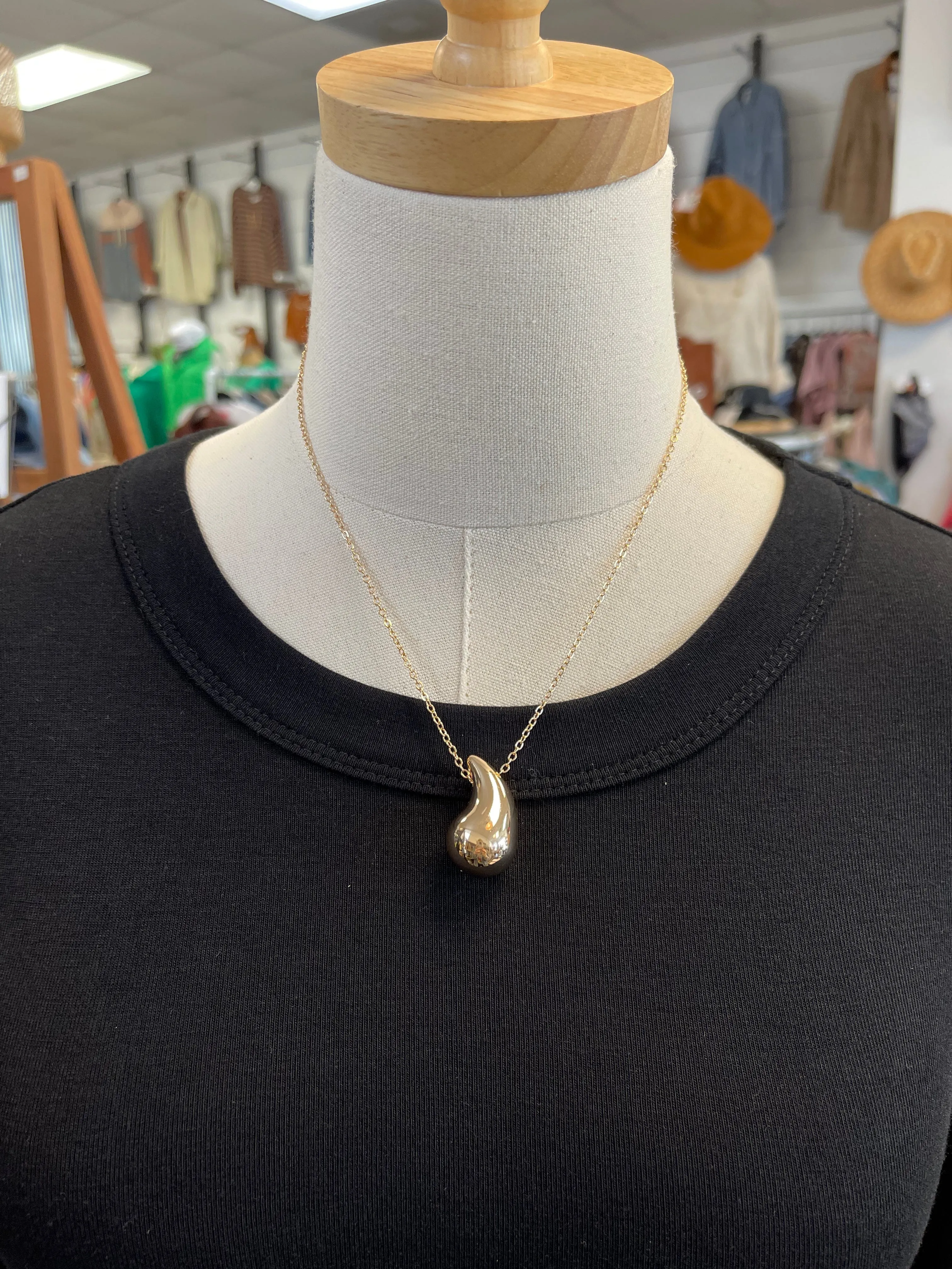 Teardrop Gold Necklace