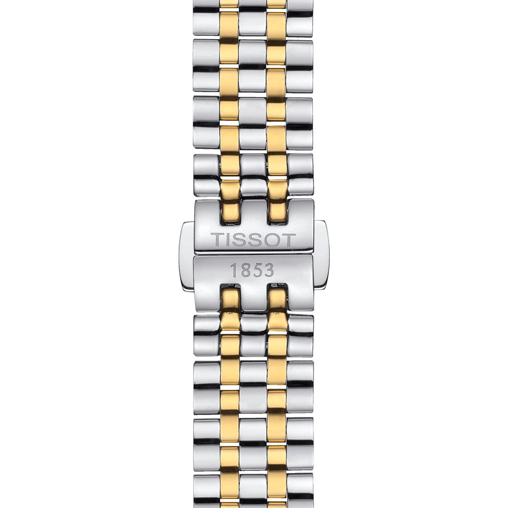 Tissot Carson Premium Lady 30mm Silver Dial Yellow Gold PVD Steel Quartz Watch T1222102203300