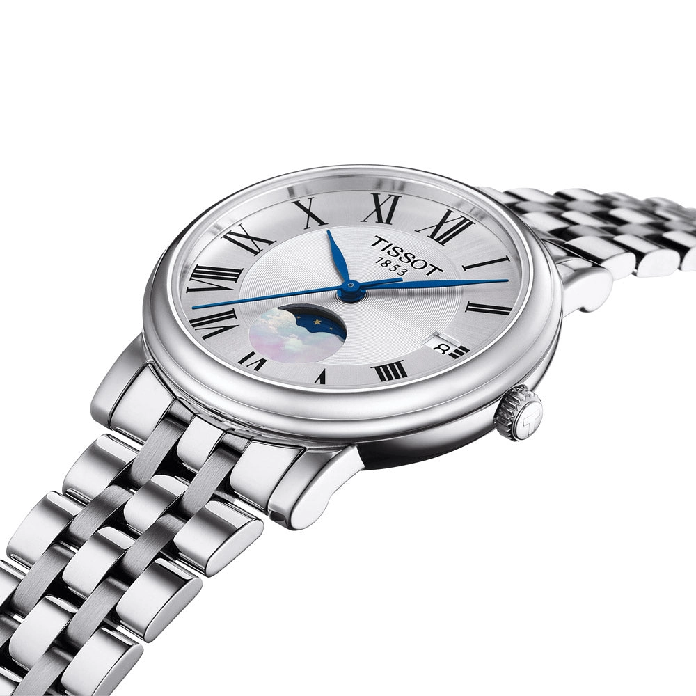 Tissot Carson Premium Lady 32mm Silver Dial Moon Phase Quartz Watch T1222231103300