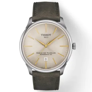 Tissot Chemin Des Tourelles Powermatic 80 42mm Ivory Dial Automatic Gents Watch T1394071626100