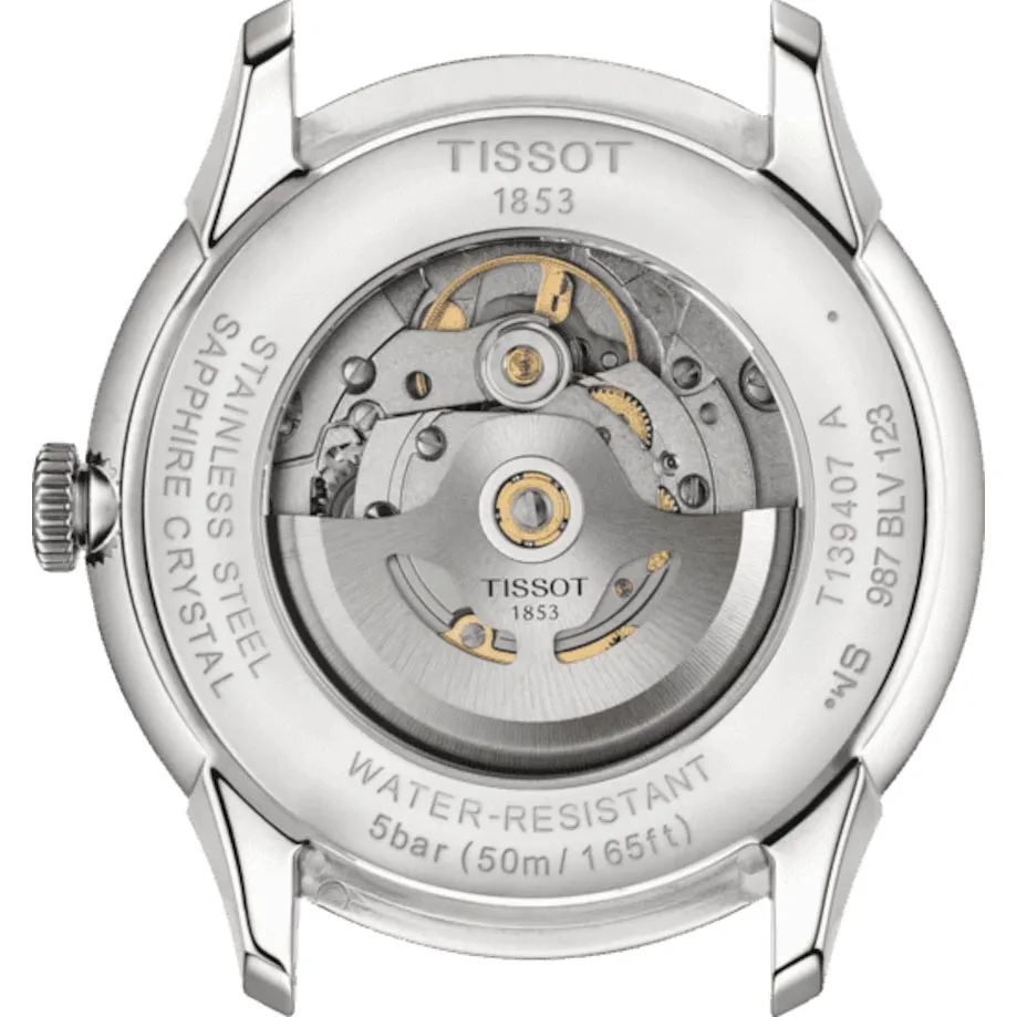 Tissot Chemin Des Tourelles Powermatic 80 42mm Ivory Dial Automatic Gents Watch T1394071626100
