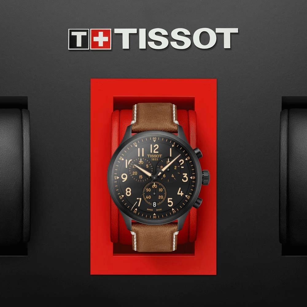 Tissot Chrono XL 45mm Black Dial Black PVD Steel Quartz Gents Watch T1166173605203