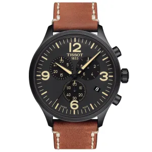 Tissot Chrono XL 45mm Black Dial Black PVD Steel Quartz Gents Watch T1166173605700