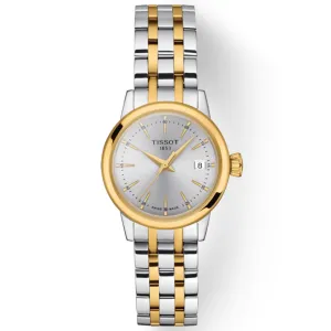 Tissot Classic Dream Lady 28mm Silver Dial Yellow Gold PVD Steel Quartz Watch T1292102203100