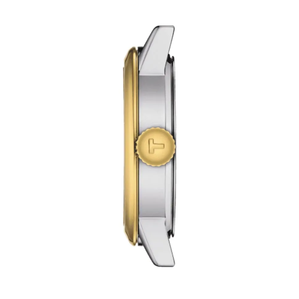 Tissot Classic Dream Lady 28mm Silver Dial Yellow Gold PVD Steel Quartz Watch T1292102203100