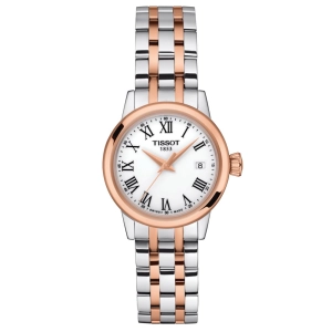 Tissot Classic Dream Lady 28mm White Dial Rose Gold PVD Steel Quartz Watch T1292102201300