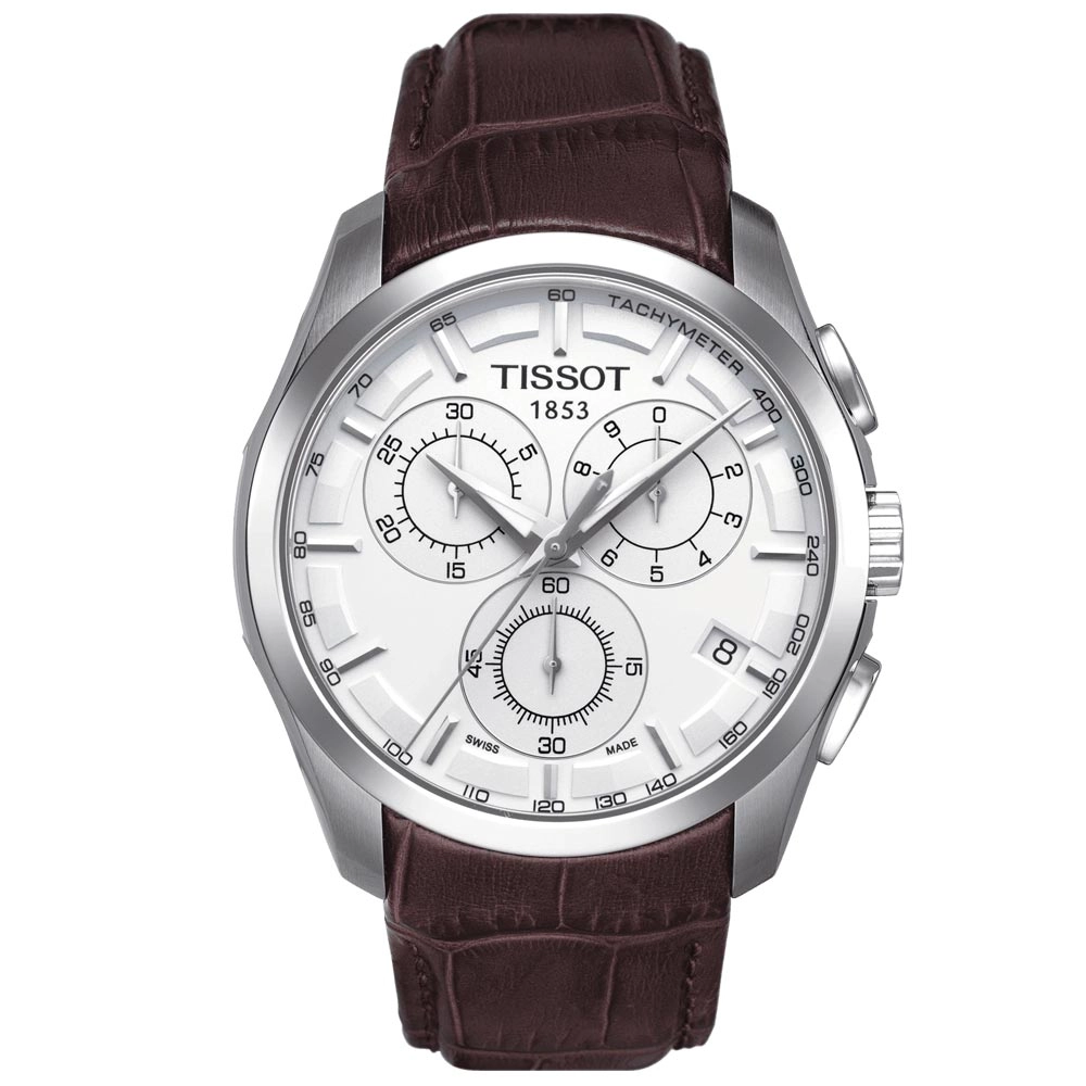 Tissot Couturier Chronograph 41mm Silver Dial Quartz Gents Watch T0356171603100