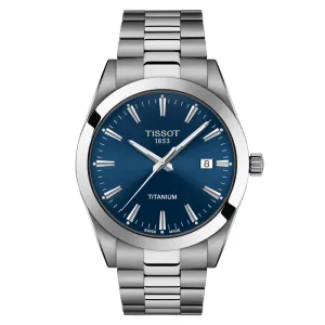 Tissot Gentleman 40mm Blue Dial Titanium Gents Quartz Watch T1274104404100