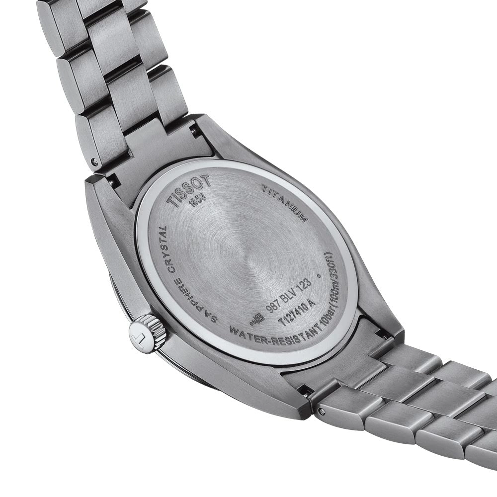 Tissot Gentleman 40mm Grey Dial Titanium Gents Quartz Watch T1274104408100