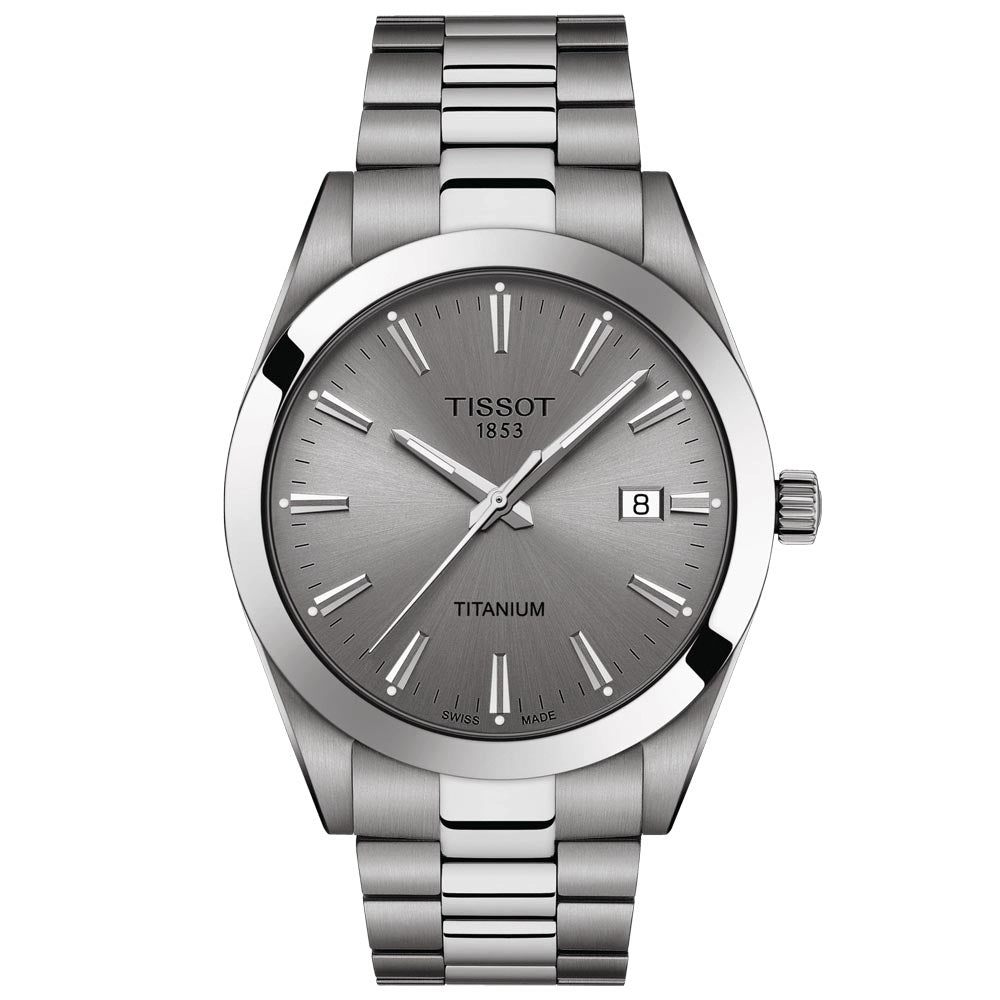 Tissot Gentleman 40mm Grey Dial Titanium Gents Quartz Watch T1274104408100