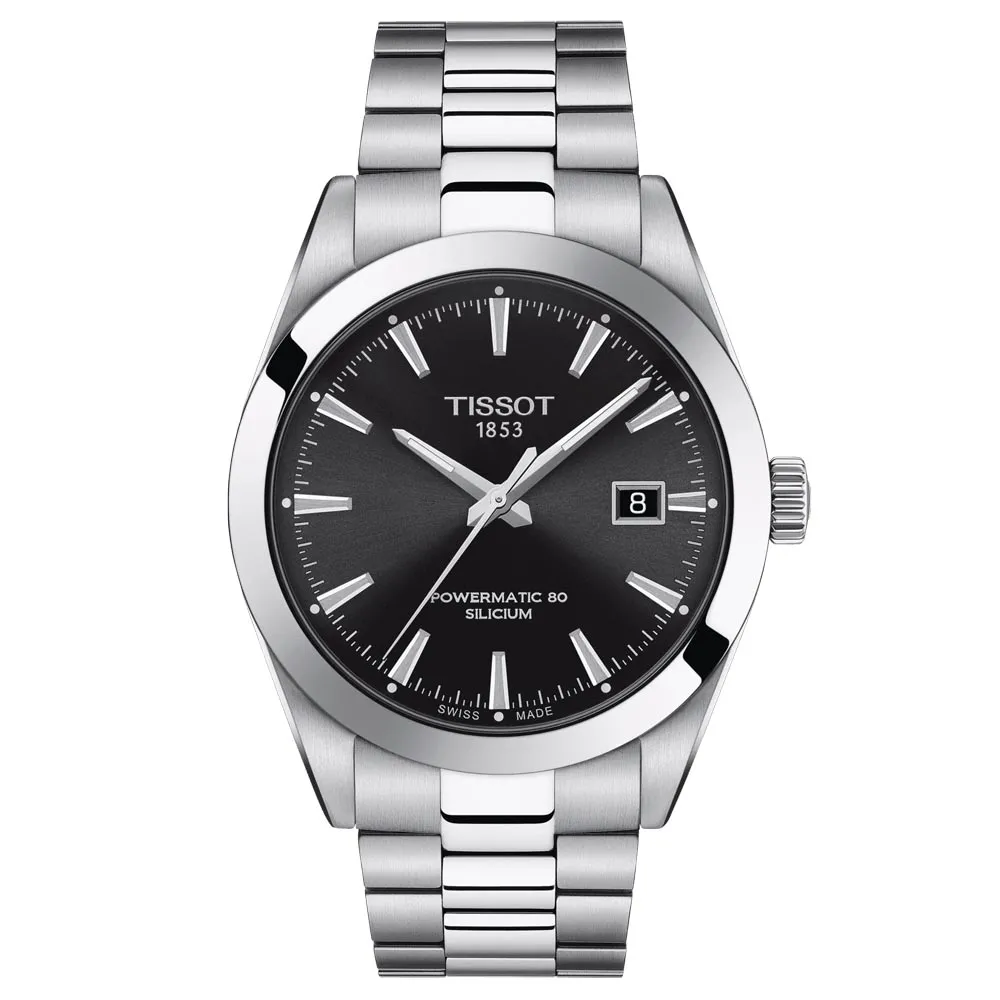 Tissot Gentleman Powermatic 80 Silicium 40mm Black Dial Automatic Watch Gents T1274071105100