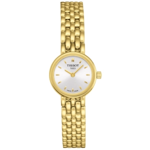 Tissot Lovely 19.5mm Silver Dial Gold PVD Steel Ladies Quartz Watch T0580093303100