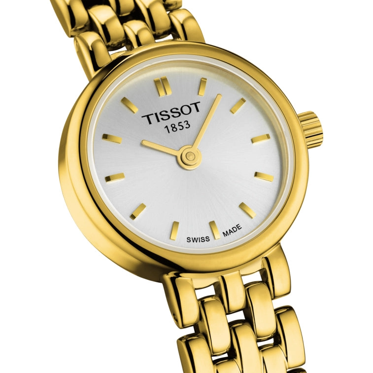 Tissot Lovely 19.5mm Silver Dial Gold PVD Steel Ladies Quartz Watch T0580093303100