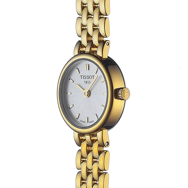 Tissot Lovely 19.5mm Silver Dial Gold PVD Steel Ladies Quartz Watch T0580093303100