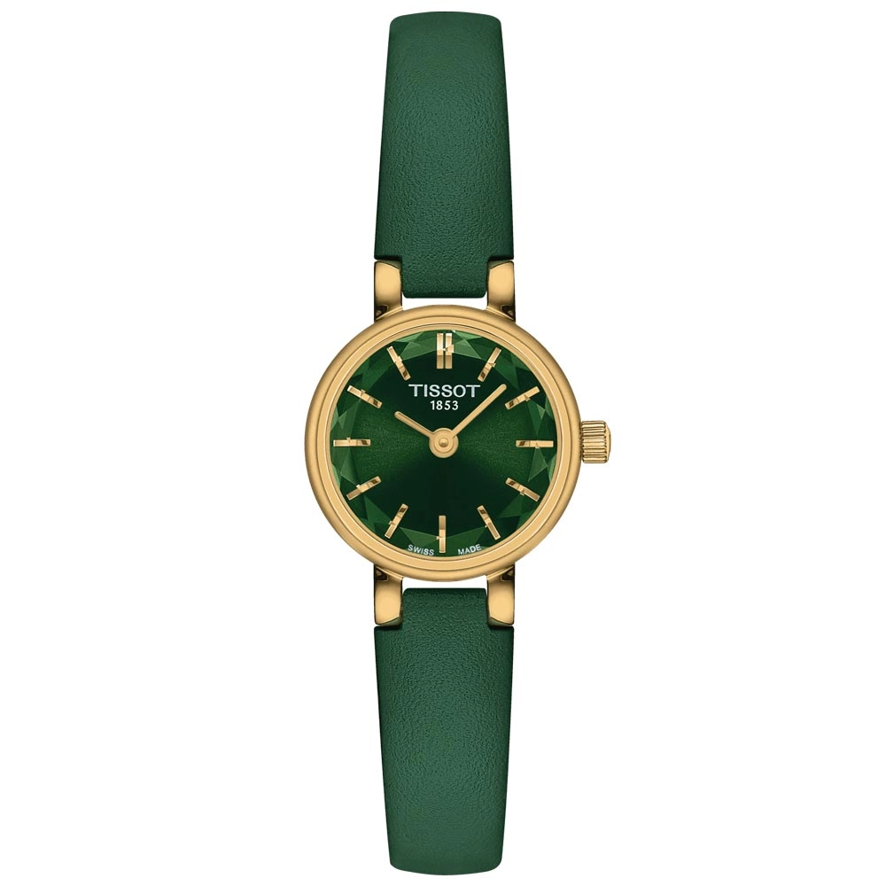 Tissot Lovely Round 19.5mm Green Dial Gold PVD Steel Ladies Quartz Watch T1400093609100