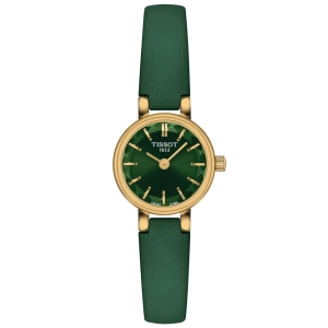 Tissot Lovely Round 19.5mm Green Dial Gold PVD Steel Ladies Quartz Watch T1400093609100