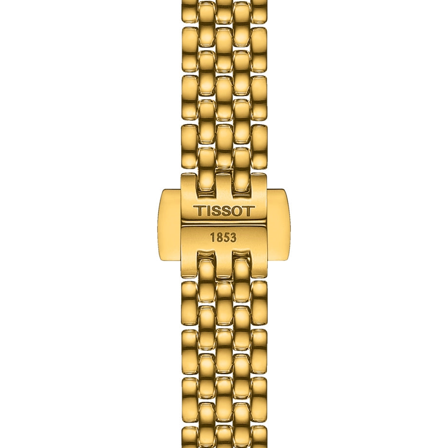 Tissot Lovely Round 19.5mm MOP Diamond Dot Dial Yellow Gold PVD Steel Ladies Quartz Watch T1400096302600
