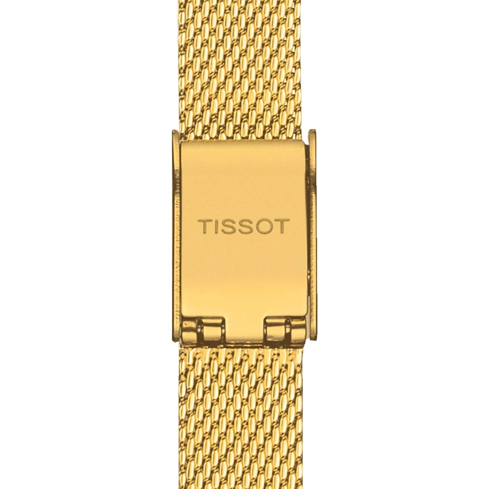 Tissot Lovely Square 20mm Silver Dial Gold PVD Steel Ladies Quartz Watch T0581093303100