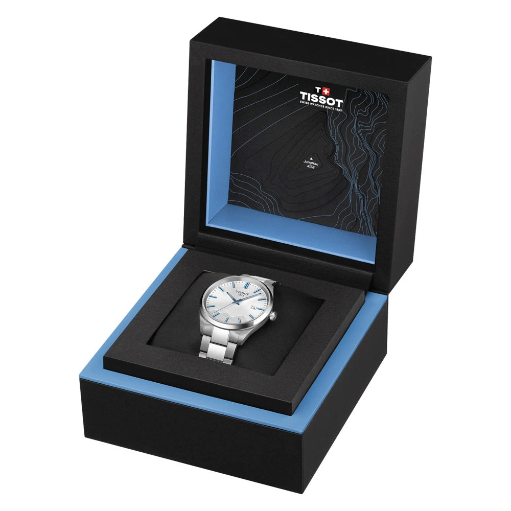Tissot PR 100 Jungfraubahn Special Edition 40mm Silver Dial Gents Quartz Watch T1504101103100