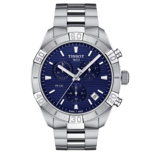 Tissot PR 100 Sport 44mm Blue Dial Quartz Chronograph Gents Watch T1016171104100
