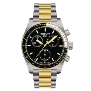 Tissot PR516 Chronograph 40mm Black Dial Yellow Gold PVD Steel Quartz Gents Watch T1494172205100