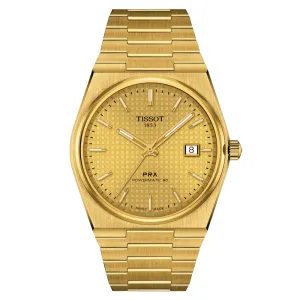 Tissot PRX Powermatic 80 Champagne Dial 40mm Gold PVD Steel Automatic Gents Watch T1374073302100