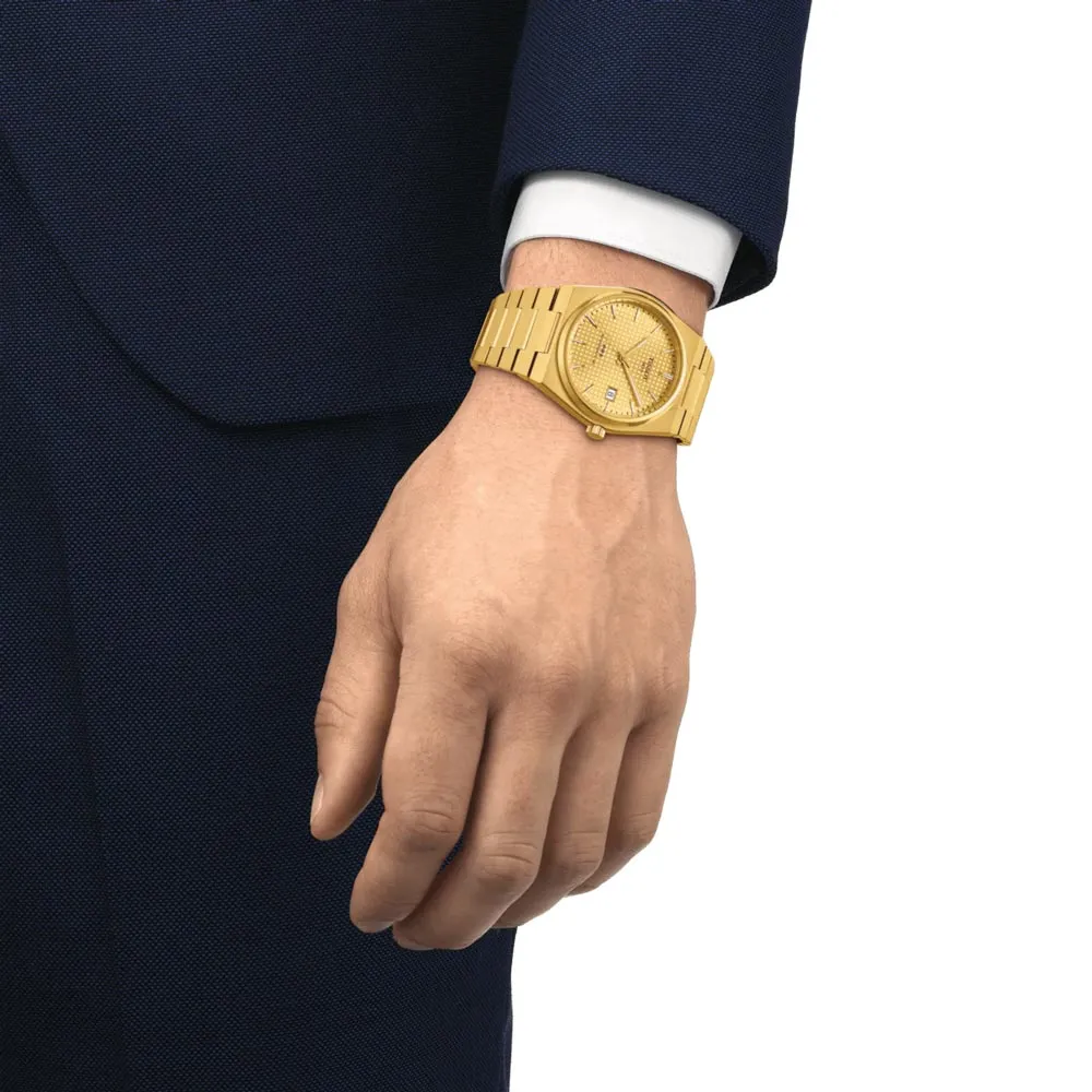 Tissot PRX Powermatic 80 Champagne Dial 40mm Gold PVD Steel Automatic Gents Watch T1374073302100