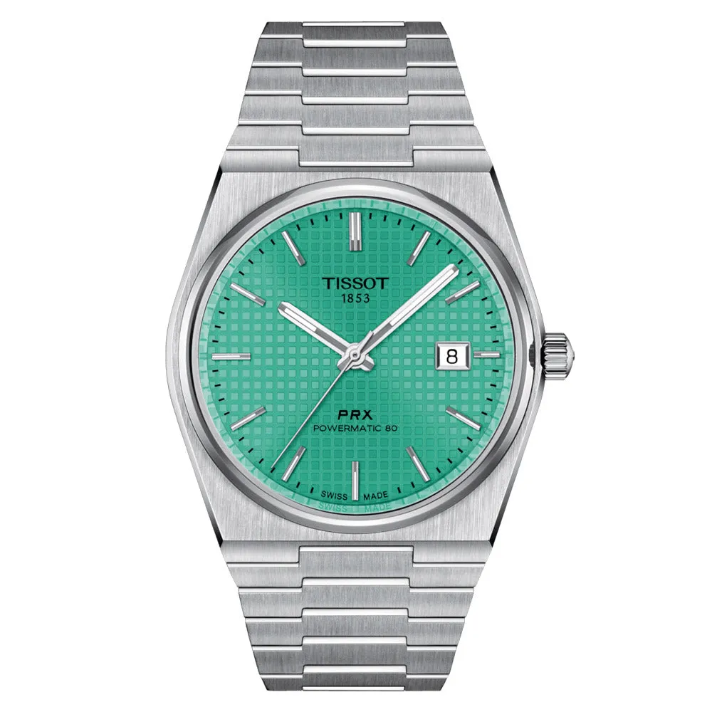 Tissot PRX Powermatic 80  Light Green Dial 40mm Automatic Gents Watch T1374071109101