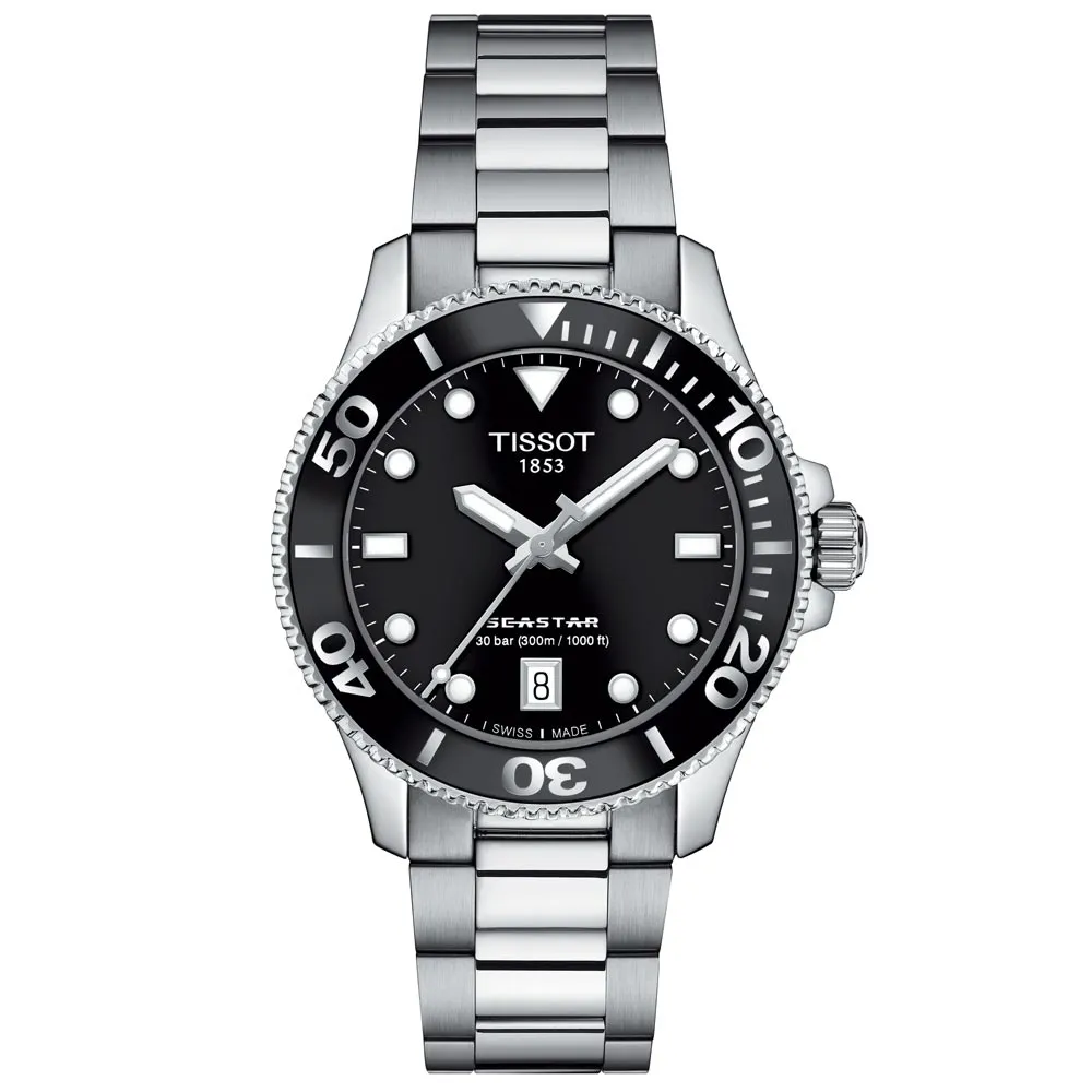 Tissot Seastar 1000 Black Dial 36mm Quartz Watch T1202101105100