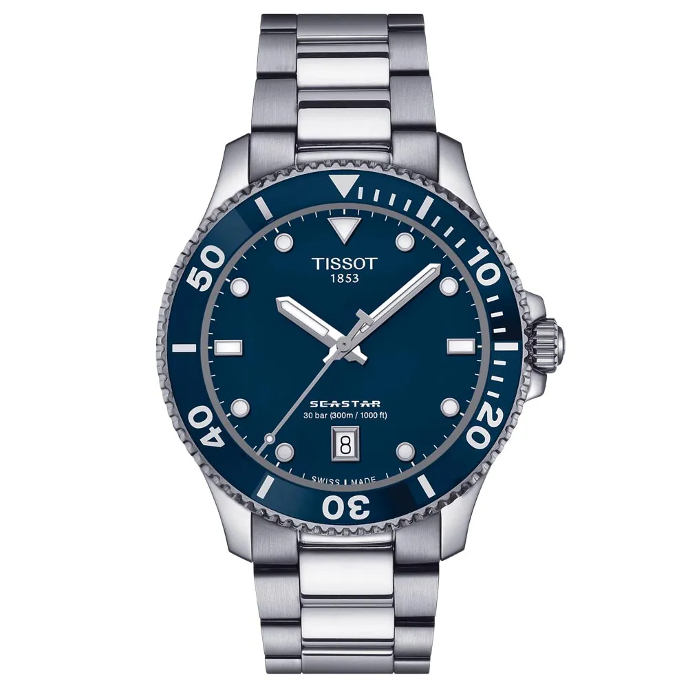 Tissot Seastar 1000 Blue Dial 40mm Quartz Gents Watch T1204101104100