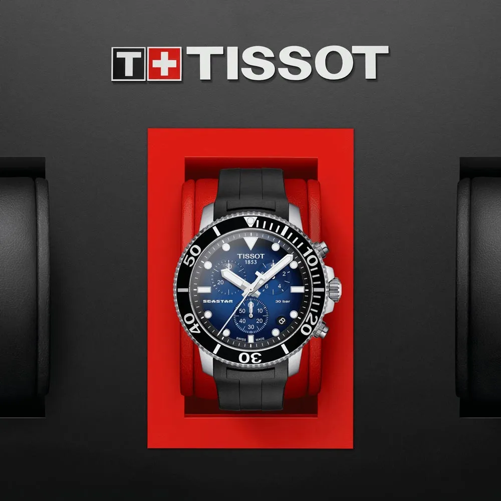Tissot Seastar 1000 Chronograph 45.5mm Blue Dial Quartz Gents Watch T1204171704100
